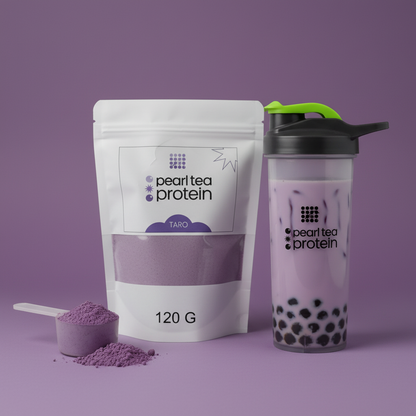 Taro Milk Tea Protein Powder Combo - 120g + 24oz Logo Shaker